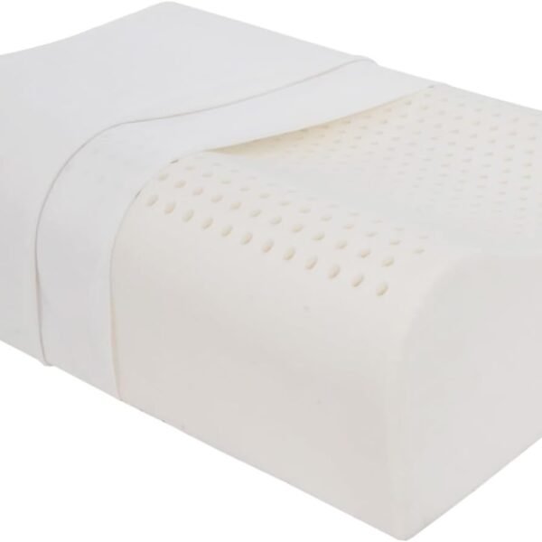 Natural Latex High-Profile Pillow, Slightly Firm Thickness for Cervical Support, Relieves Neck and Shoulder Pain, Height Design for Taller/Larger Body Frames(23.6" Lx15.7 Wx(4.7/5.5") H)