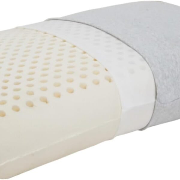 Latex Foam Pillow-Standard Tall,Adult Pillows Sleeping Firm,with Removable Breathable Cotton Cover,High Profile Rubber Pillow for Side Back Sleeper, Release Neck Pressure (25.5"×17.7"×5.9")