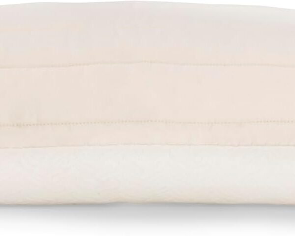 2-in-1 Organic Latex Pillow - King Bed Pillow with Quilted & Stretchy Sides - Luxury Pillow with Adjustable Fill for Comfortable Sleeping, Back Support and Neck Pain Relief
