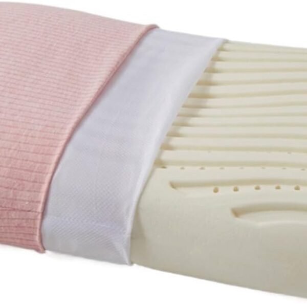 Latex Pillow Breathable Latex Pillow Adult Kids Pillow Core Ergonomic Outline Design Gift Sleep Aid Comfortable Soft Honeycomb Latex Sleeping Bed Pillow(Pink)