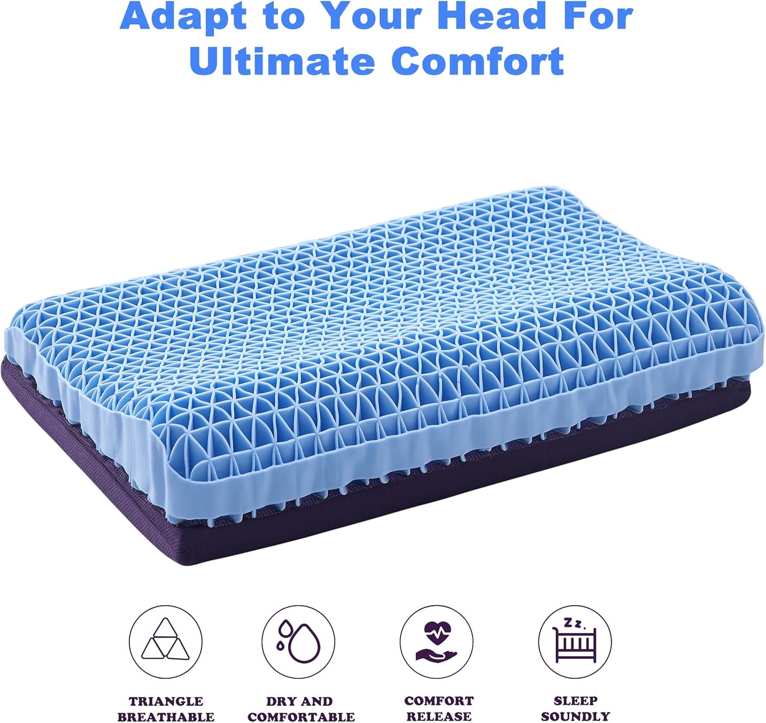 Pillow for Sleeping with Adjustable Booster 100% Elastic Grid Ergonomic Supportive Neck Oversized Pillow for Hot Sleepers - Image 2