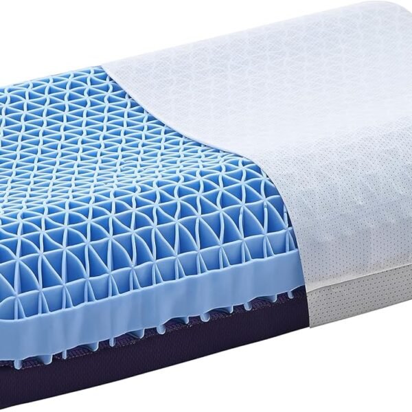 Pillow for Sleeping with Adjustable Booster 100% Elastic Grid Ergonomic Supportive Neck Oversized Pillow for Hot Sleepers